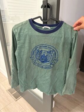 Kids Long-Sleeve Tiger Graphic Tee - Green